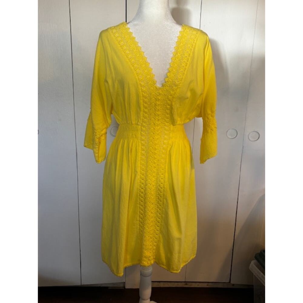 SeaSpice Resort‎ Wear Size XXL Women's 100% Cotton Yellow Dress